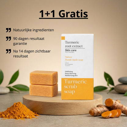 Biologische Kurkuma zeep | Vermindert zichtbaar pigmentvlekken & acne